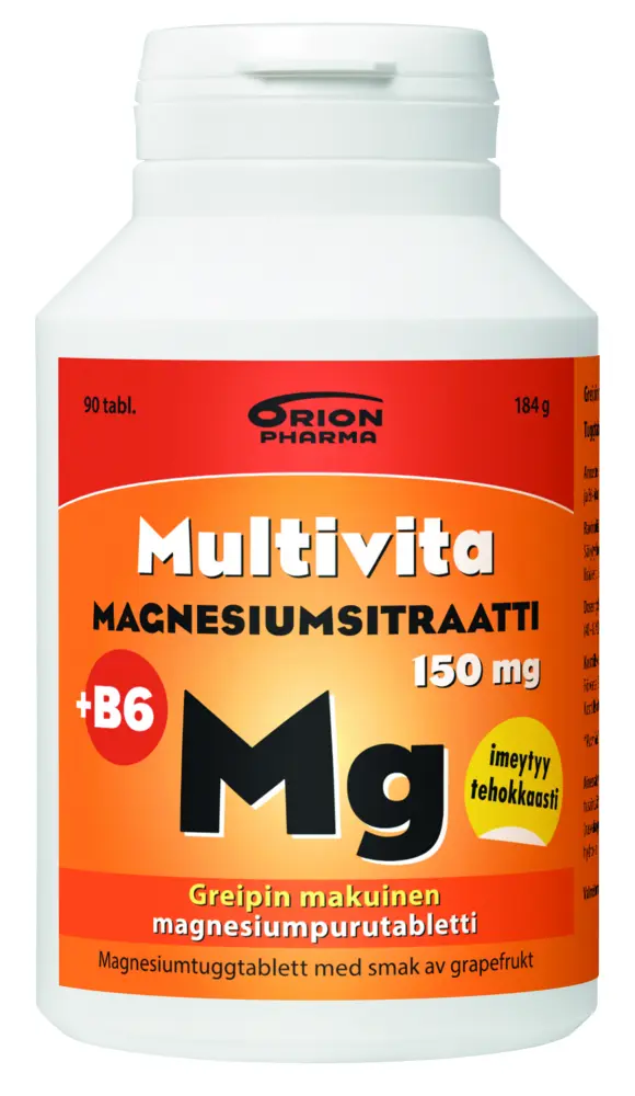 Multivita magnesiumsitraatti +B6 greippi 150 mg