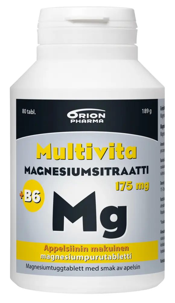 Multivita Magnesiumsitraatti +B6 appelsiini