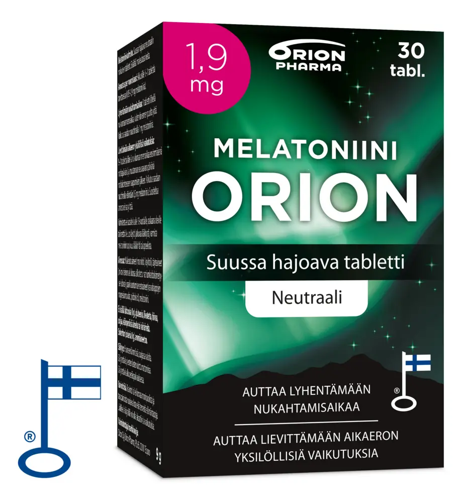 Melatoniini Orion 1,9 mg suussa hajoava