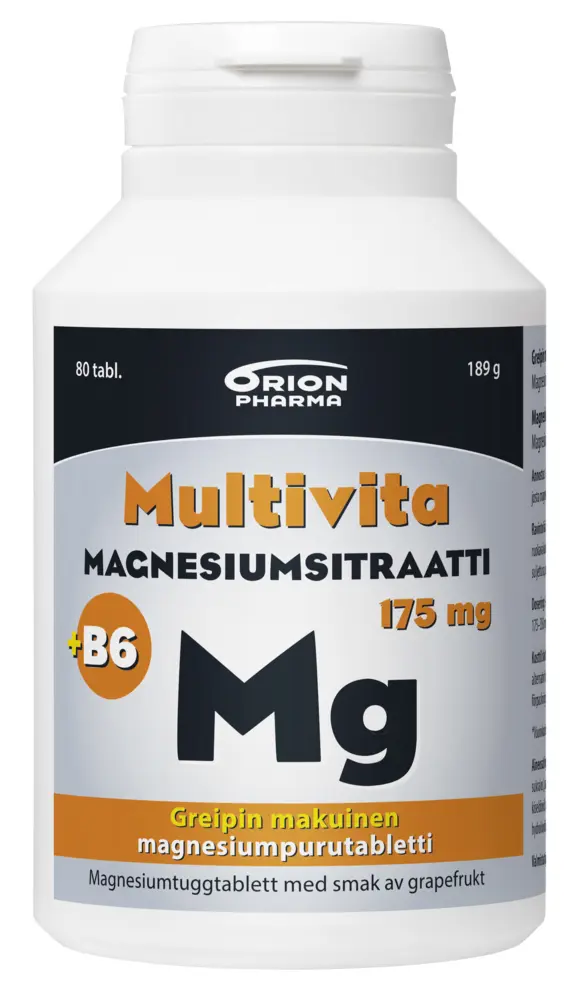 Multivita Magnesiumsitraatti +B6 greippi 175mg/2mg