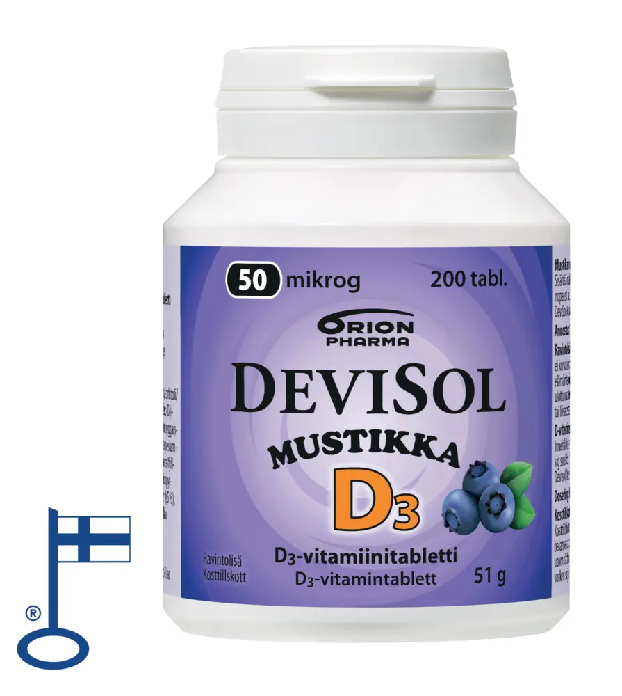 Devisol Mustikka 50 mikrog imeskelytabletti