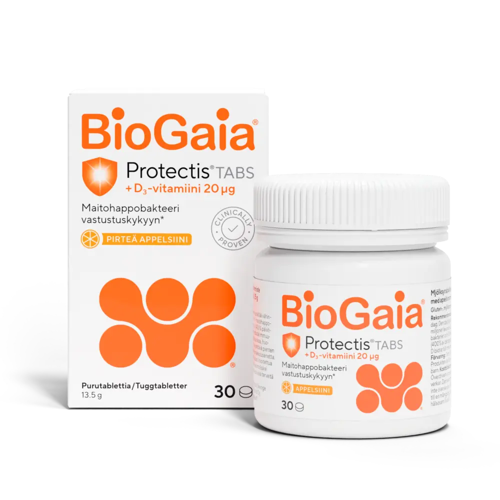 BioGaia Protectis TABS+D3 Appelsiini