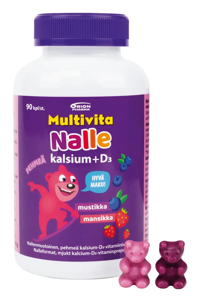 Multivita Nalle Kalsium + D3 100 mg/5 mikrog