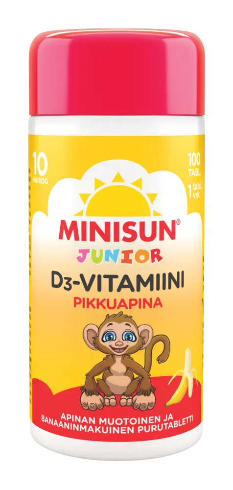 Minisun D-vitamiini Banaani Apina jr.10 mikrog
