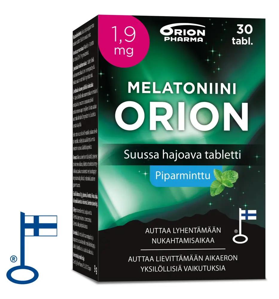 Melatoniini Orion 1,9 mg piparminttu suussa hajoava tabletti