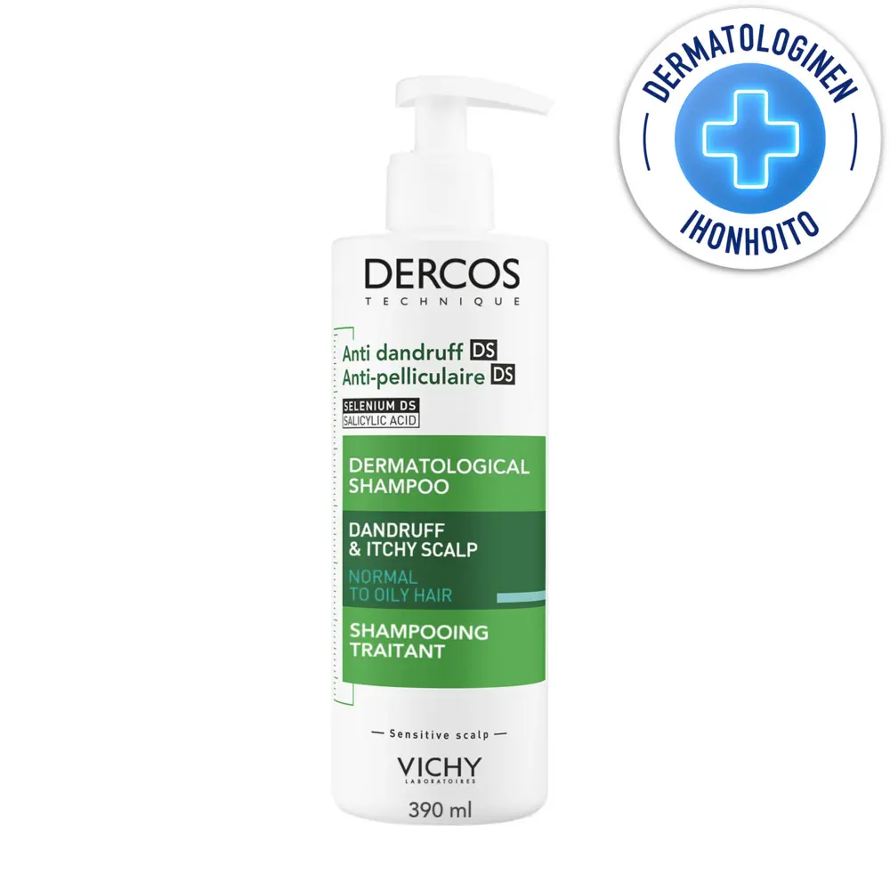 Vichy Dercos Shampoo Anti-Dandruff rasvoittuvat hiukset
