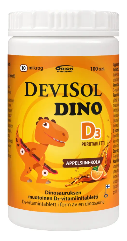 Devisol Dino appelsiini-kola 10 mikrog purutabl