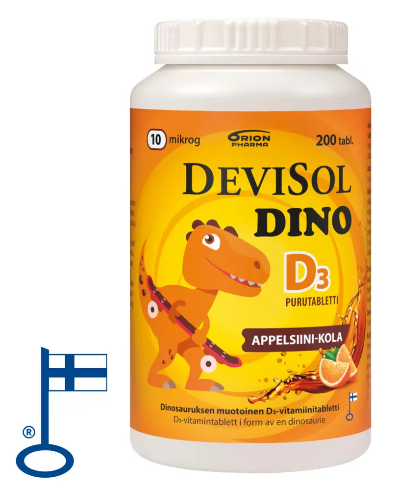 Devisol Dino appelsiini-kola 10 mikrog purutabl