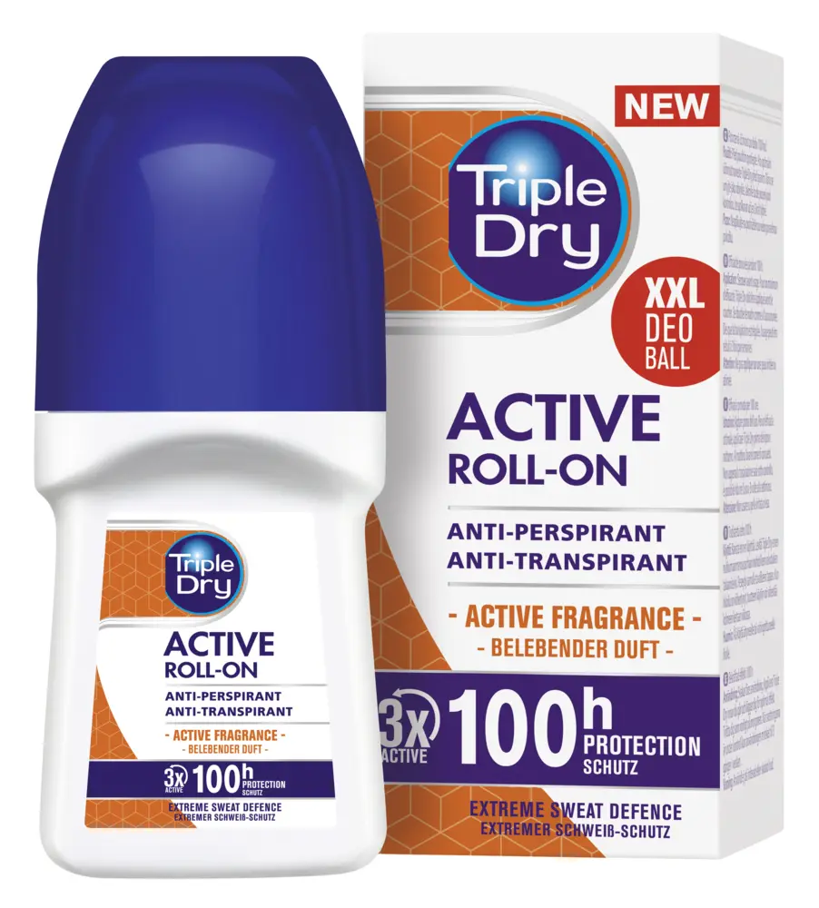 Triple Dry 100h Active Men antiperspirant roll-on tuoksu