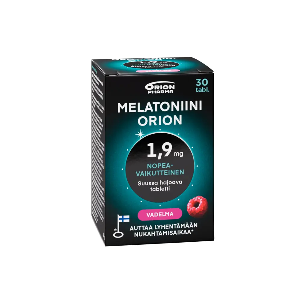 Melatoniini Orion 1,9 mg vadelma suussa hajoava tabletti