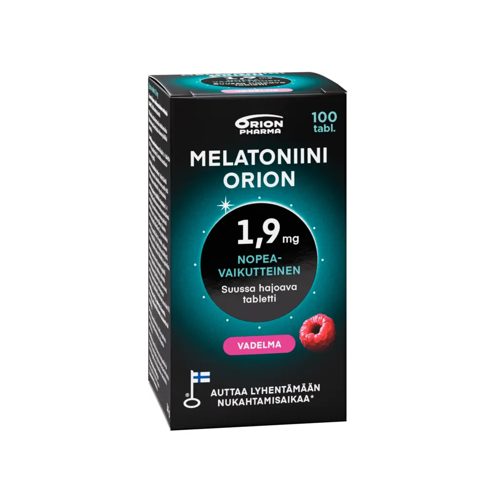 Melatoniini Orion 1,9 mg vadelma suussa hajoava tabletti